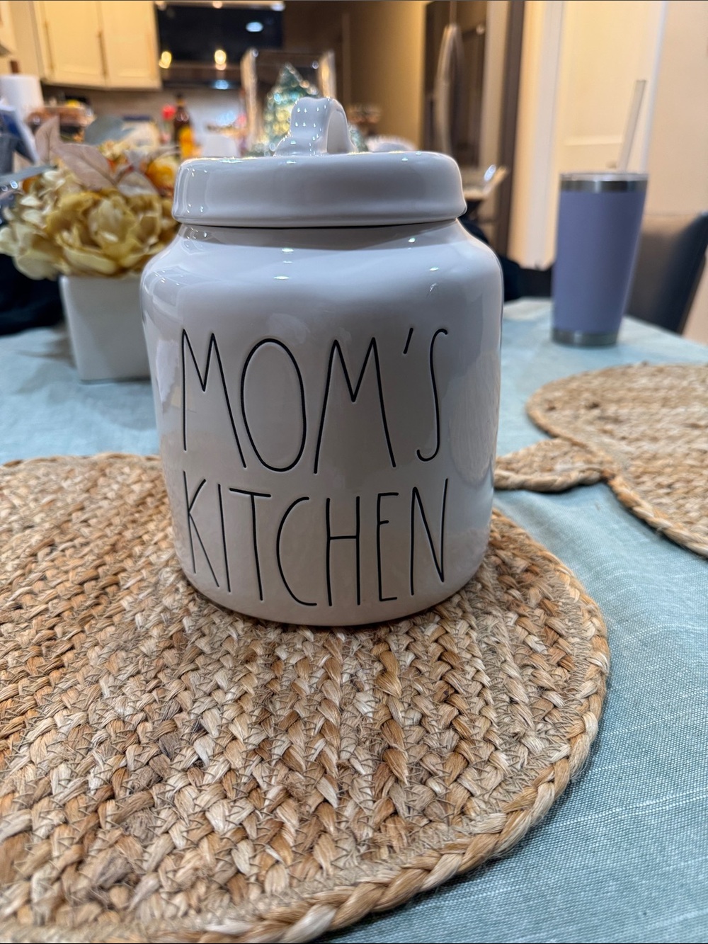 Rae Dunn White Ceramic 'MOM'S KITCHEN' Canister